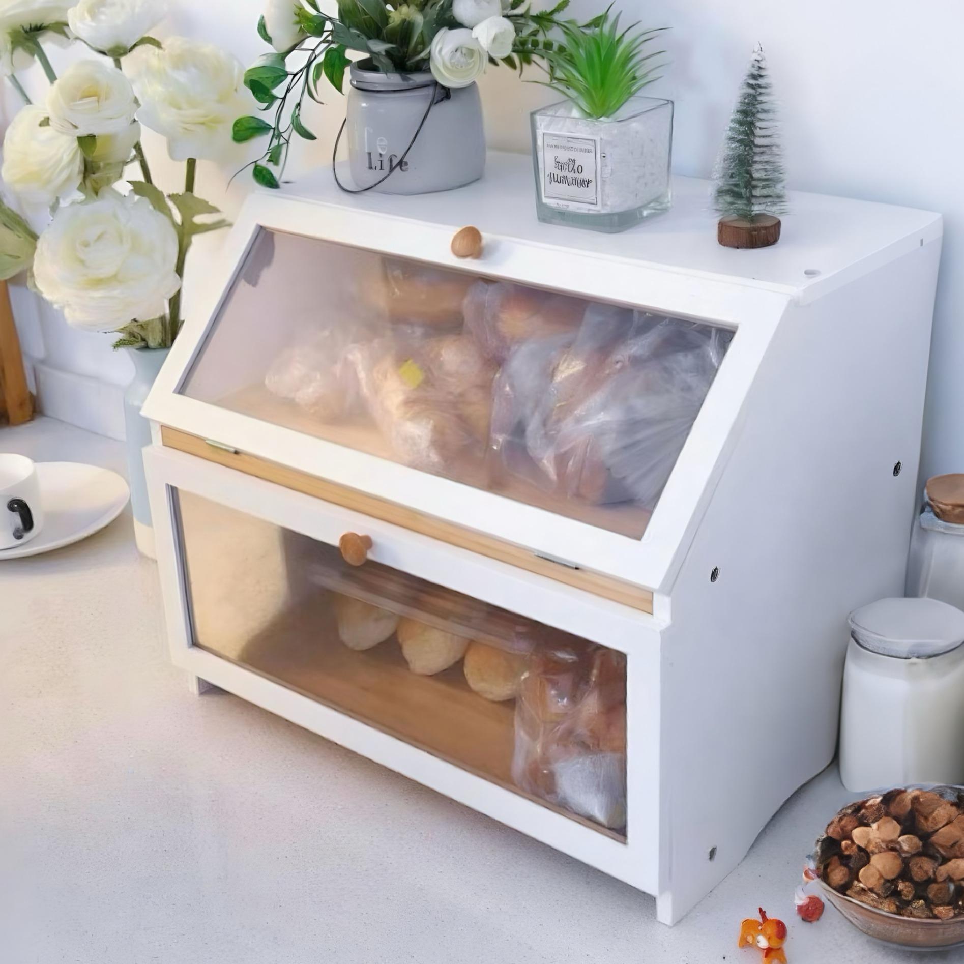 Food Storage Box Large - HOMEKOKO Boîte à pain double couche
