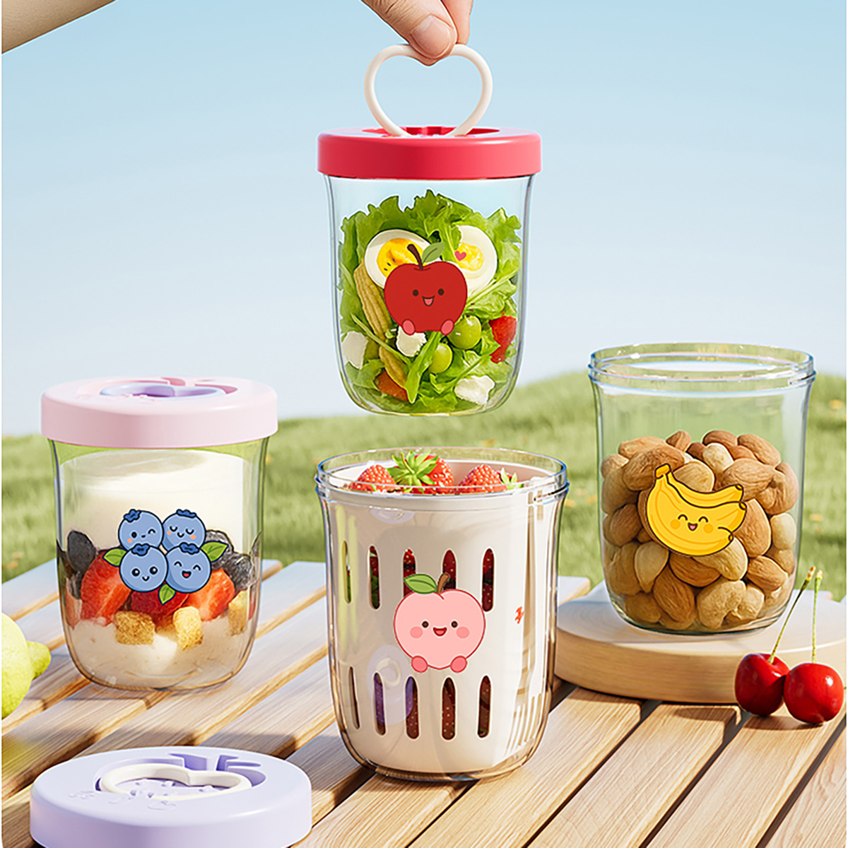 Salad Dressing Bottle - Contenant à flocons d'avoine en plastique,