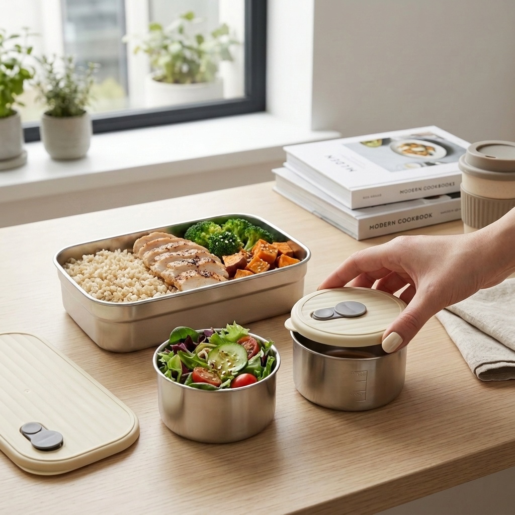 Food Storage Prep Containers - Boîte à bento en acier inoxydable