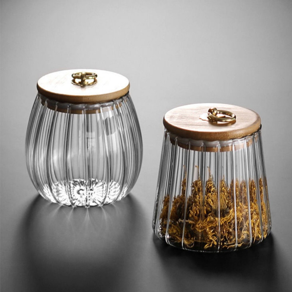 Food Storage Jars With Wooden Lids - Bocaux en verre hermétique avec couvercle