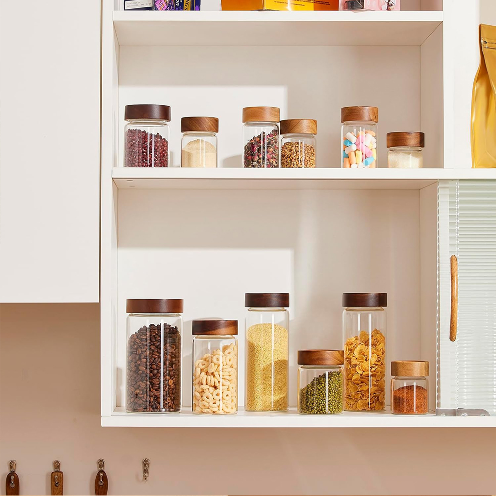 Bocaux en verre pour aliments  - Food Storage Jars With Wooden Lids avis et prix