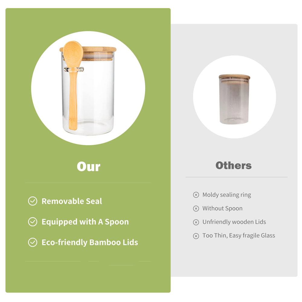 Contenants en plastique hermét - Food Storage Jars With Wooden Lids avis et prix