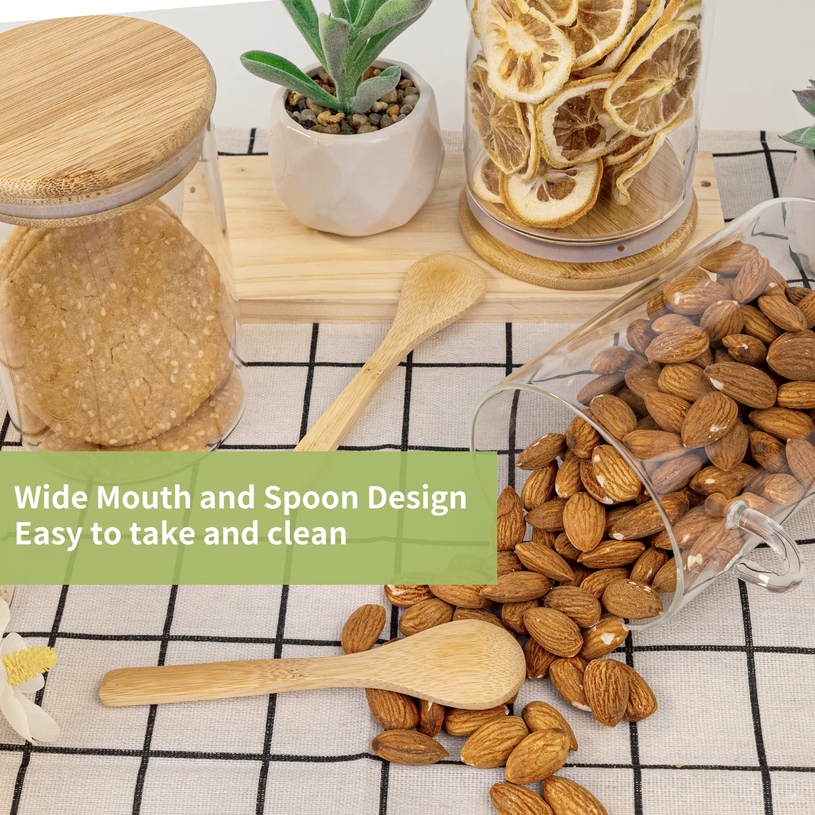 Contenants en plastique hermét - Food Storage Jars With Wooden Lids avis et prix