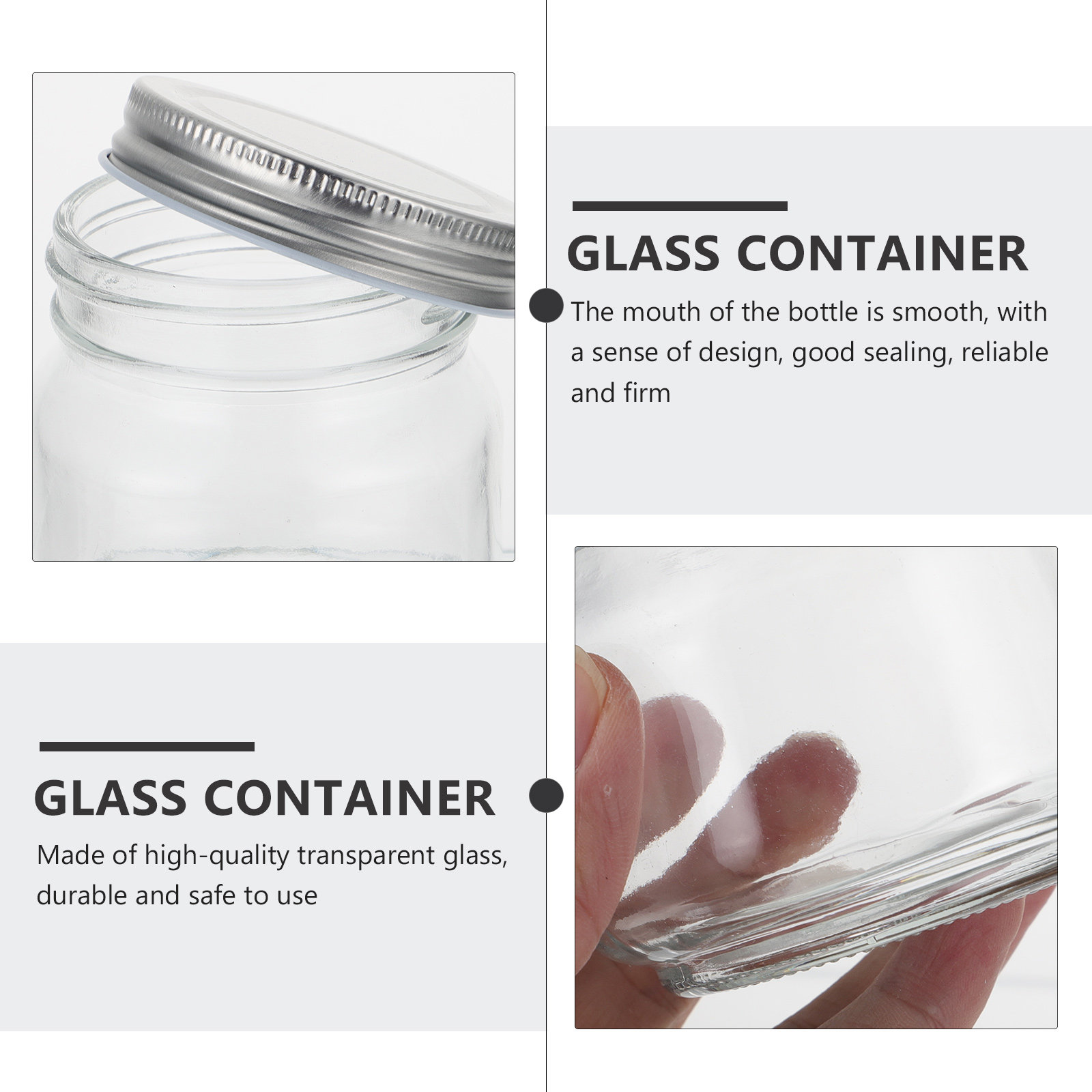 6 Pots en Verre Transparent Ép - Food Storage Jars With Lids avis et prix