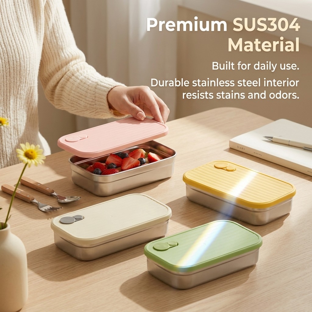 Boîte à bento en acier inoxyda - Food Storage Containers B&M avis et prix