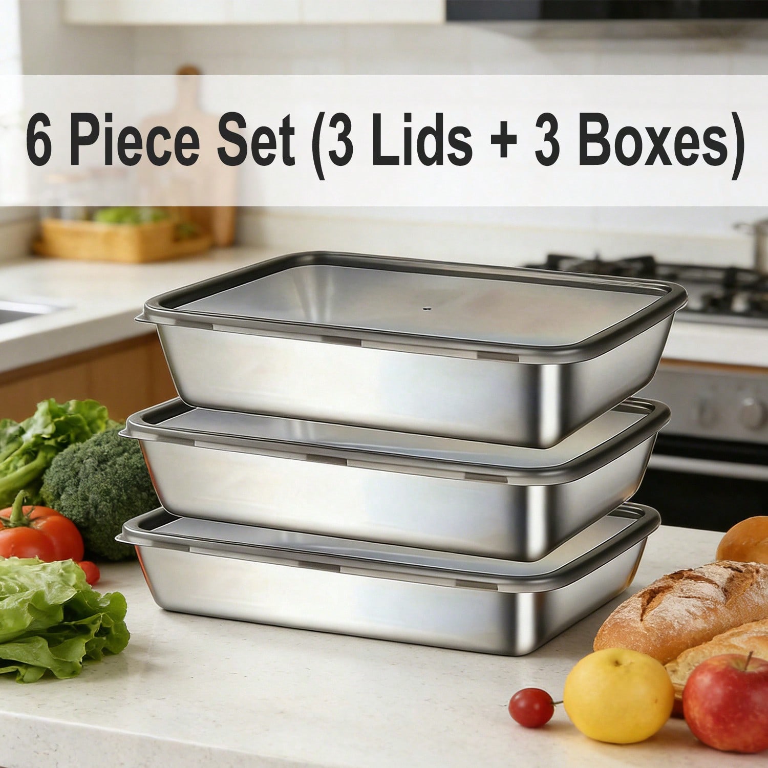 Ensemble de 6 récipients de co - Food Storage Stackable Containers avis et prix