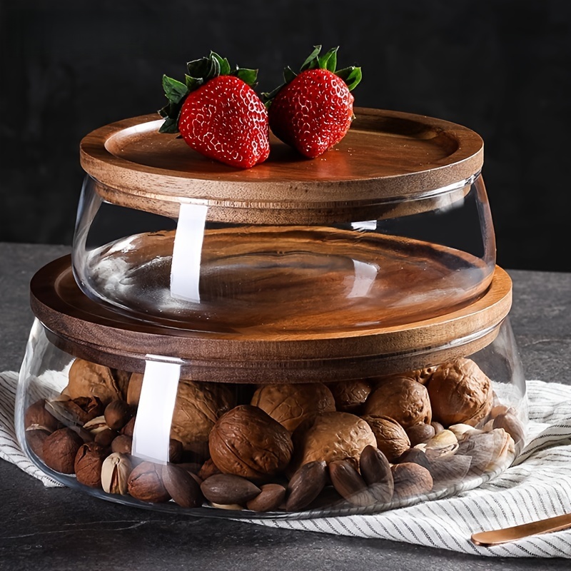 Bocaux en verre avec couvercle - Food Storage Jars With Wooden Lids avis et prix