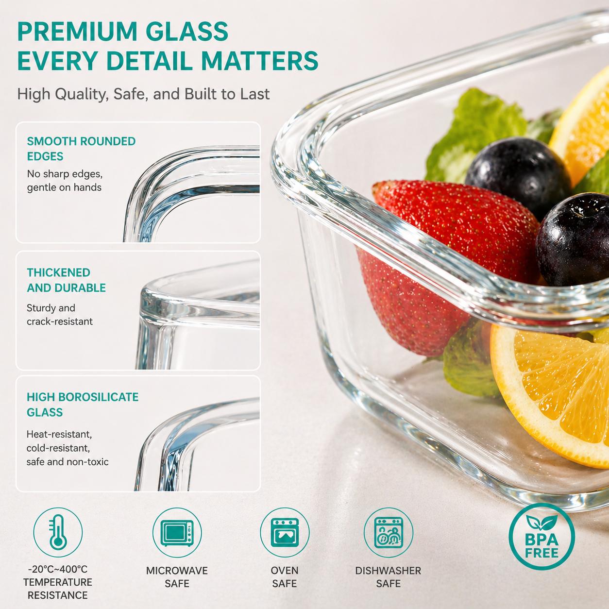 16 contenants en verre herméti - Food Storage Prep Containers avis et prix