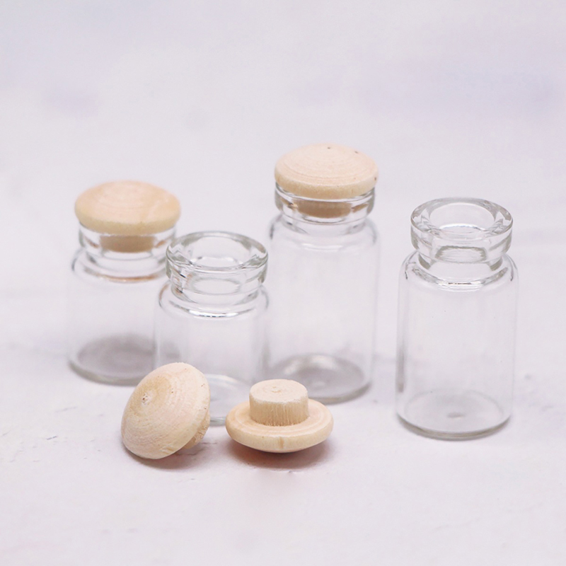 Pots miniatures en verre pour  - Food Storage Jars With Wooden Lids avis et prix