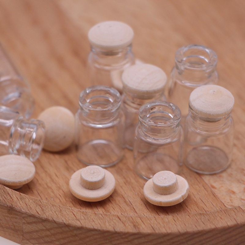 Pots miniatures en verre pour  - Food Storage Jars With Wooden Lids avis et prix