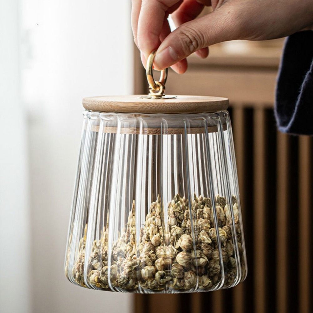 Bocaux en verre hermétique ave - Food Storage Jars With Wooden Lids avis et prix