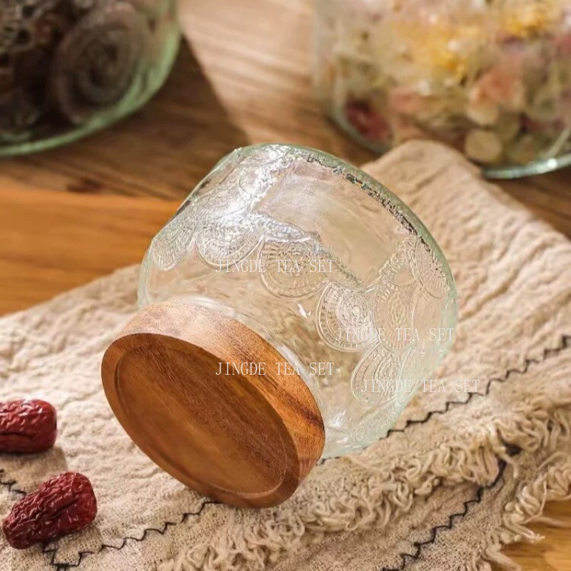 Pot de conservation en verre g - Food Storage Jars With Wooden Lids avis et prix