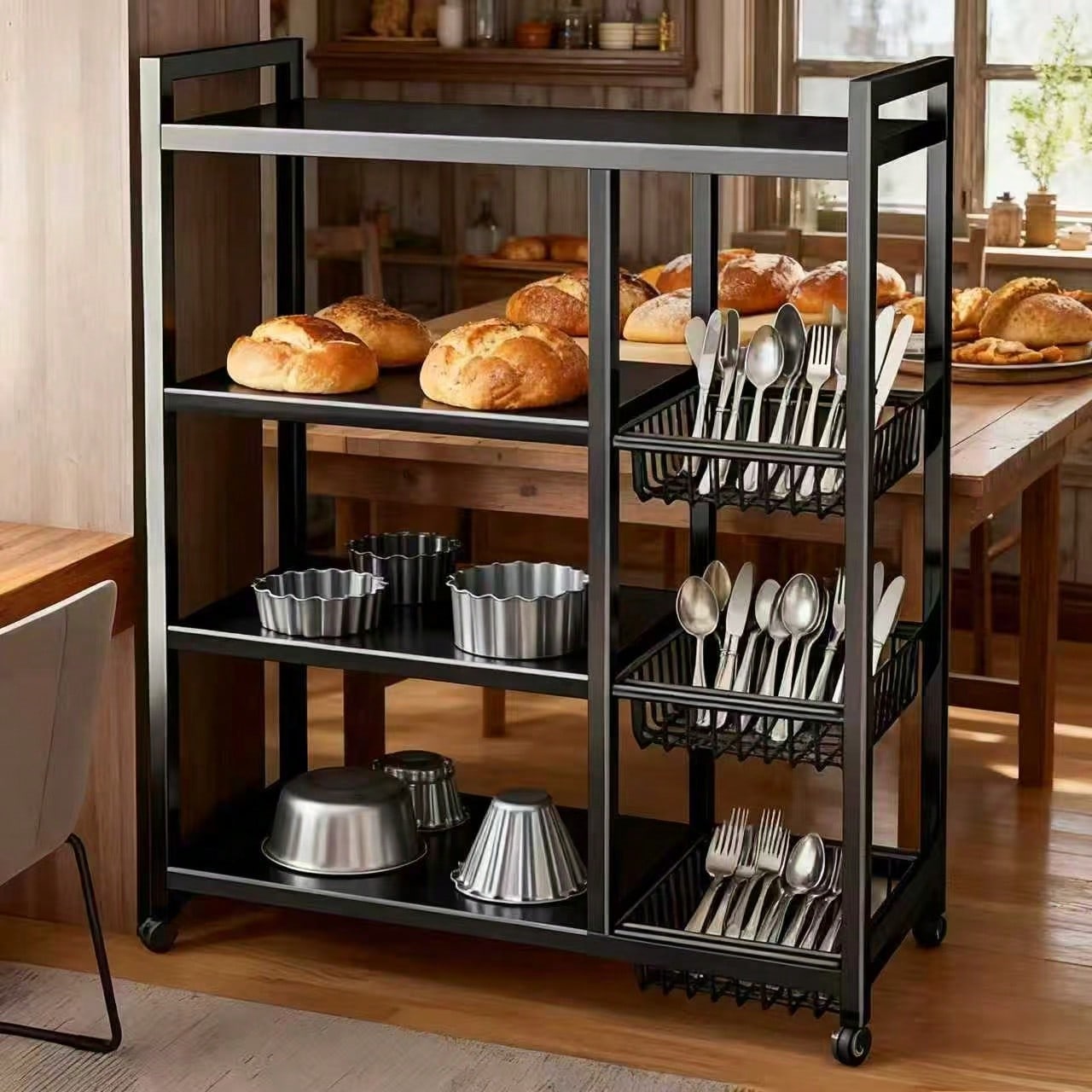Chariot de rangement métalliqu - Food Storage With Wheels avis et prix