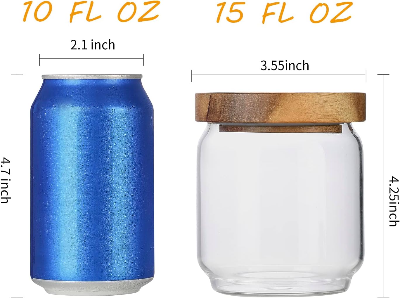 Lot de 4 bocaux en verre trans - Food Storage Jars With Wooden Lids avis et prix