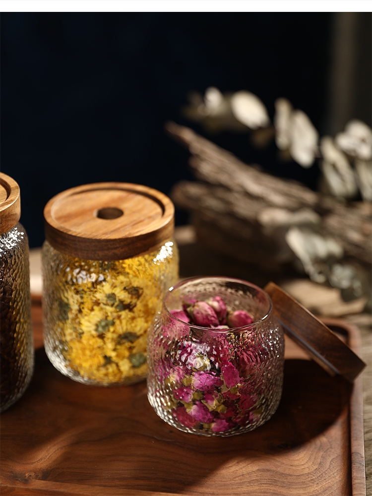 Bouteille de stockage multigra - Food Storage Jars With Wooden Lids avis et prix